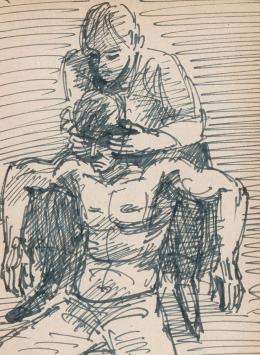 Originele tekening van Frans Masereel uit zijn schetsboek