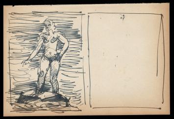 Pentekening van de Belgische graficus Frans Masereel