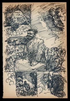 Kleine pentekening van de Belgische graficus Frans Masereel kopen