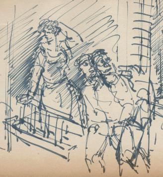 Tekening van Frans Masereel uit zijn schetsboek