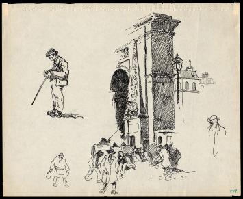 Monument getekend door Frans Masereel