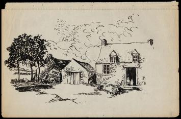 Kindjes in de deuropening van F. Masereel