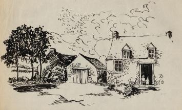 Tekening van Frans Masereel op papier uit vroege periode