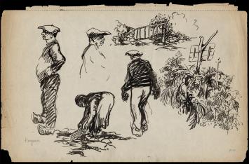 Man met pet van F. Masereel