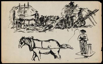 Inkt schetsen van F. Masereel