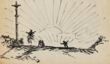 Tekening van Frans Masereel uit zijn schetsboek