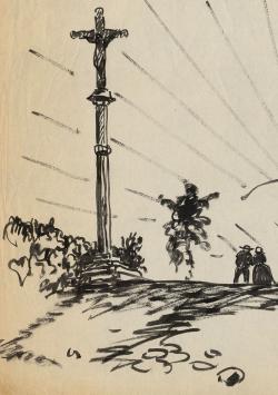Studieschets van F. Masereel op papier