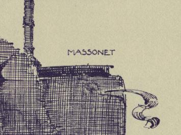 Armand Massonet met een litho uit 1926