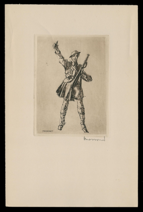 Gesigneerde ets van Armand Massonet kopen