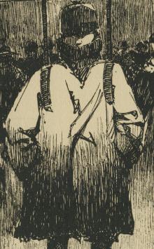 Armand Massonet met een litho uit 1925