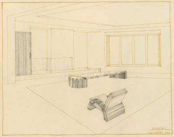 Belgische architect Maurice Carlier  met een tekening