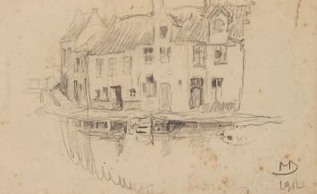 Maurice Dupuis met een potloodtekening