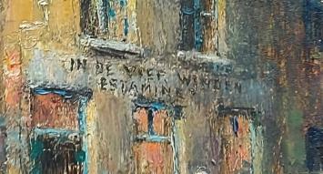 Schilderij op bord van Maurits Helewaut