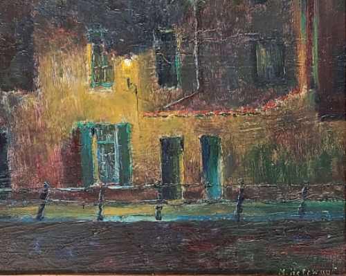 Stadsgezicht van de Brugse kunstenaar Maurits Helewaut