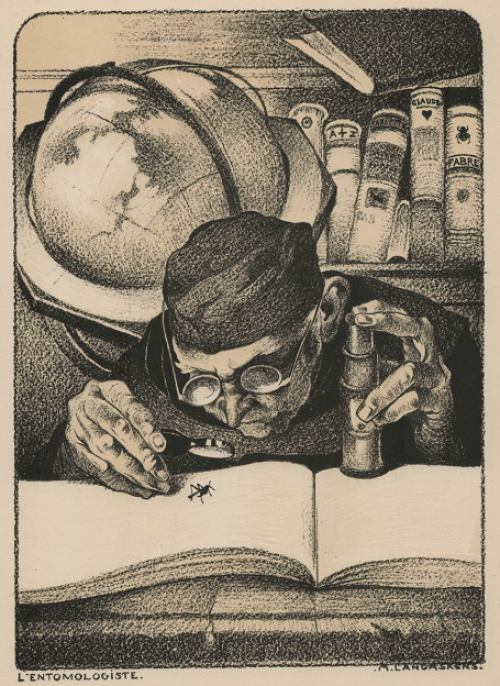 Litho van de Belgische kunstenaar Maurice Langaskens