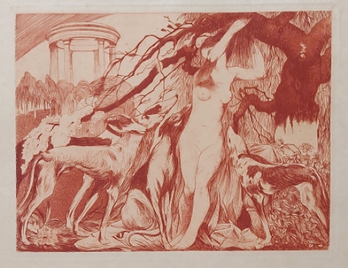 Litho van de Belgische kunstenaar Maurice Langaskens