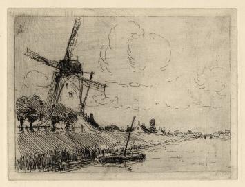 Maurice Seghers met een ets van Damme