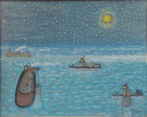 Naïef schilderij van Maurits Huysman