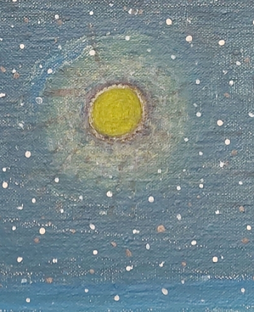 Naïef schilderij: Bootjes op het water