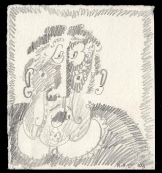 Tekening van de Brusselse kunstenaar Max Lapiower