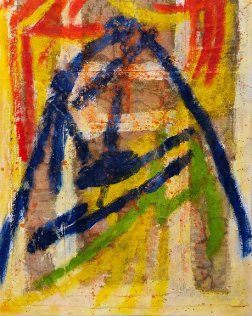 Marie-Christine Meersschaert  met een abstract werkje