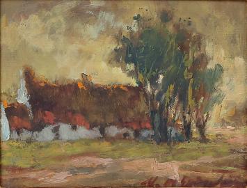 Schilderij van de Kortrijkse kunstenares M. De Spiegeleir