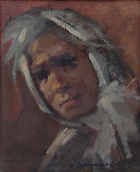 Schilderij van de Kortrijkse kunstenares M. De Spiegeleir