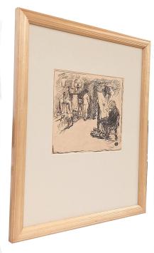 De schilder in zijn atelier met een naaktmodel