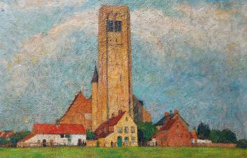 Schilderij door de Belgische kunstenaar Leo Mechelaere