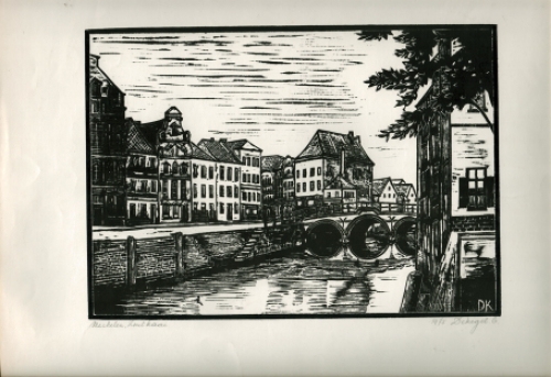 linosnede van Belgische kunstenaar Constant Dekegel