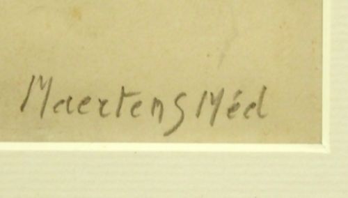 Kader met 4 gesigneerde tekeningen