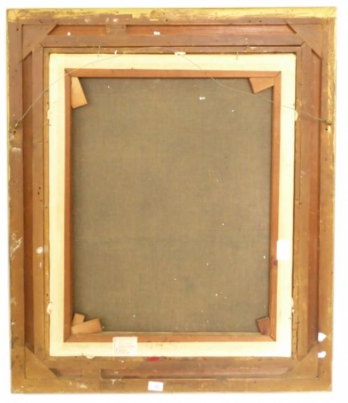 Sloep met man aan de bosrand