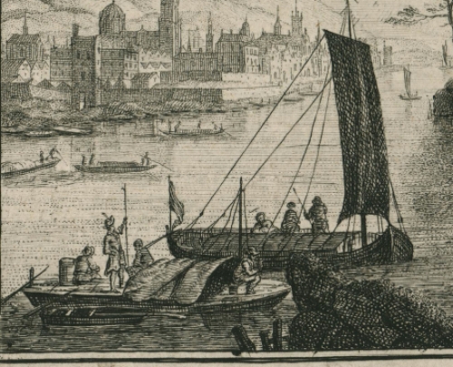 Rivierlandschap met zwemmers