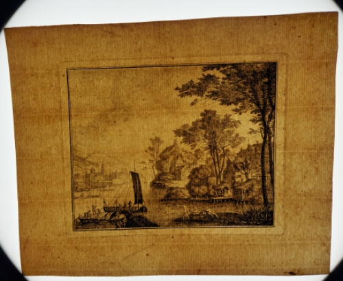 Rivierlandschap met zwemmers