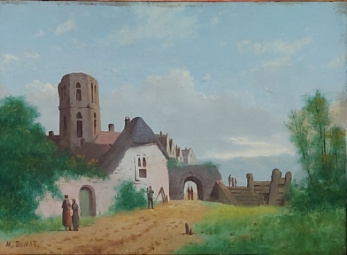 Helder landschapje met mensen