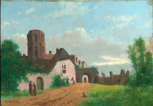 Helder landschapje met mensen