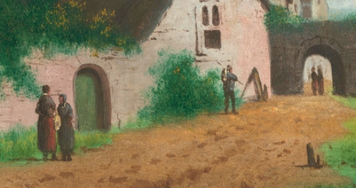 Helder landschapje met mensen