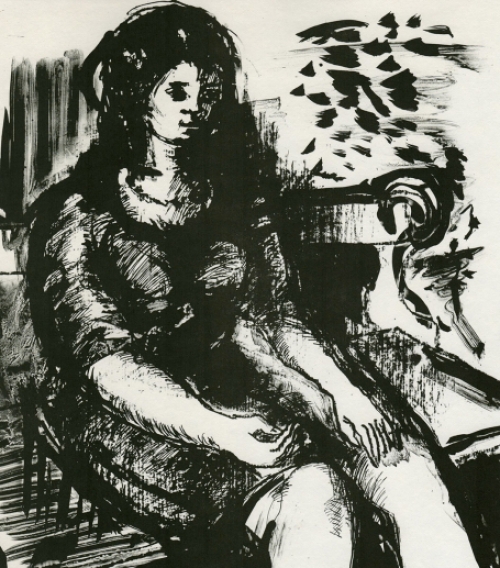 Willy Meysmans met een litho uit 1976
