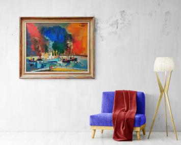 Sleepboten en stoomboot in de haven