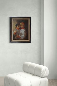 Twee koorknapen – Olie op doek – Marthe De Spiegeleir – 20e eeuw