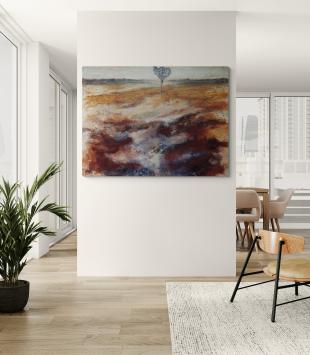 Silence is the Answer – Lyrisch Abstract Schilderij door Mia Moreaux (160 x 120 cm)