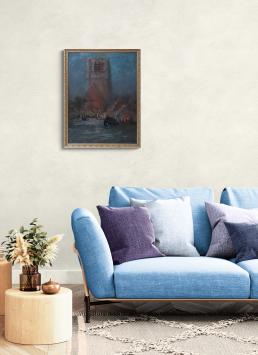 Mensen bij de kerk bij nacht