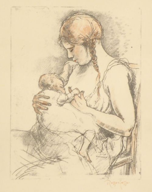 Moeder met kind aan de borst