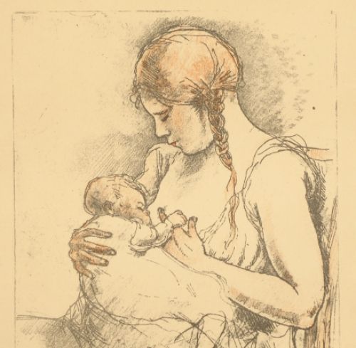 Moeder met kind aan de borst