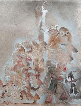 Surrealistisch werk, de stoet