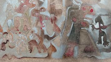 Surrealistisch werk, de stoet
