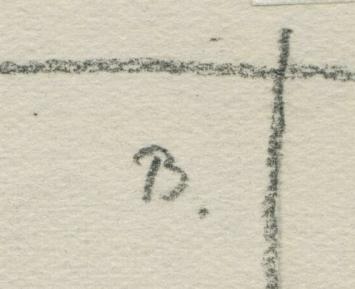 Potloodschets, bomen en boerderijen