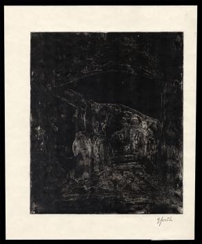 Monotype van de Gentse kunstenaar Gustaaf Prils