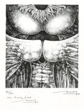 Litho van de kunstenaar Roland Monteyne