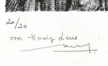 Een litho van de Belgische kunstenaar Roland Monteyne